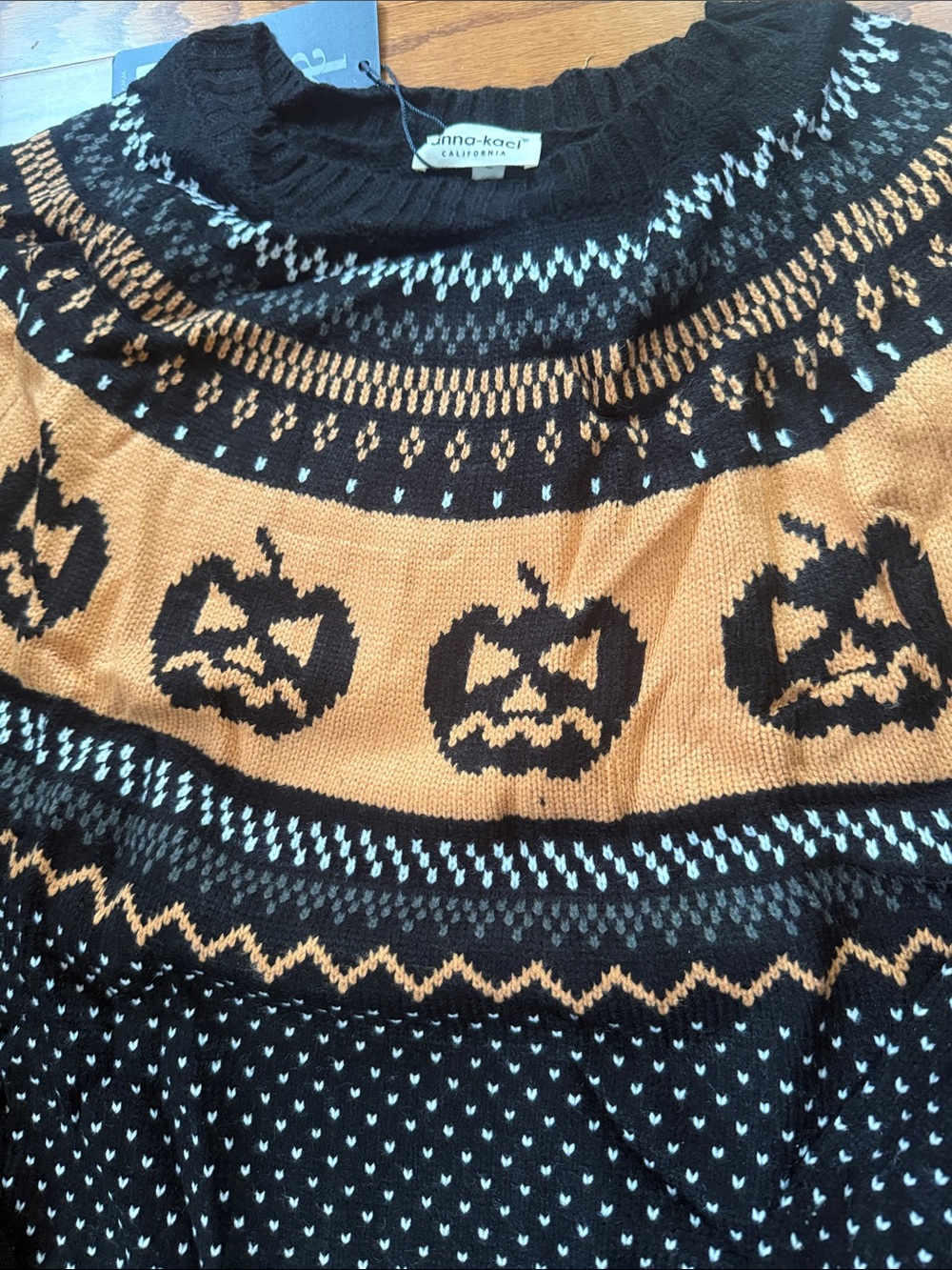 Retro Cozy Pumpkin Fair Isle Halloween Sweater - Picture 7 of 9